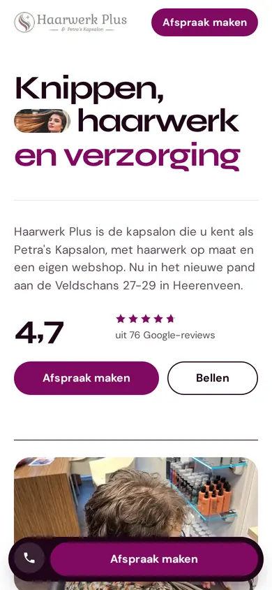 Richting C op een telefoon
